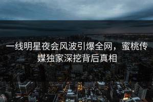 一线明星夜会风波引爆全网，蜜桃传媒独家深挖背后真相