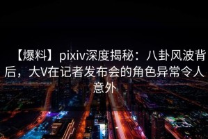 【爆料】pixiv深度揭秘：八卦风波背后，大V在记者发布会的角色异常令人意外
