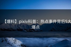 【爆料】pixiv科普：热点事件背后5大爆点