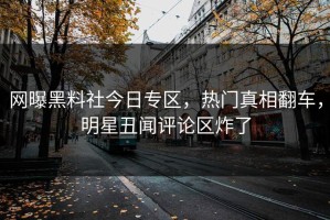 网曝黑料社今日专区，热门真相翻车，明星丑闻评论区炸了