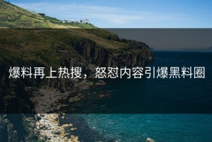 爆料再上热搜，怒怼内容引爆黑料圈