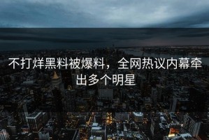 不打烊黑料被爆料，全网热议内幕牵出多个明星