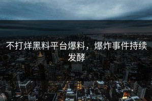 不打烊黑料平台爆料，爆炸事件持续发酵