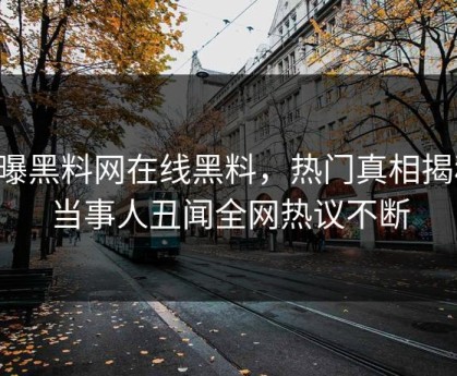 网曝黑料网在线黑料，热门真相揭秘，当事人丑闻全网热议不断