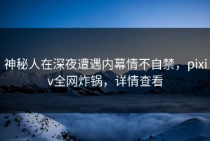 神秘人在深夜遭遇内幕情不自禁，pixiv全网炸锅，详情查看