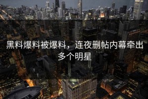 黑料爆料被爆料，连夜删帖内幕牵出多个明星