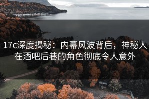 17c深度揭秘：内幕风波背后，神秘人在酒吧后巷的角色彻底令人意外