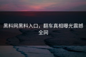 黑料网黑料入口，翻车真相曝光震撼全网