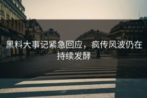 黑料大事记紧急回应，疯传风波仍在持续发酵