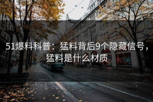 51爆料科普：猛料背后9个隐藏信号，猛料是什么材质