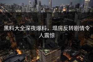 黑料大全深夜爆料，塌房反转剧情令人震惊