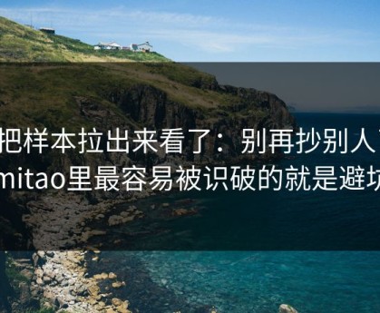 我把样本拉出来看了：别再抄别人了，mitao里最容易被识破的就是避坑
