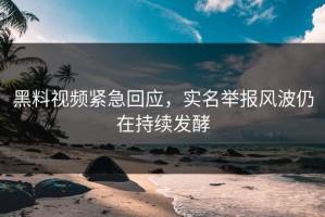 黑料视频紧急回应，实名举报风波仍在持续发酵