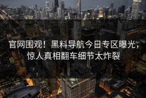 官网围观！黑料导航今日专区曝光，惊人真相翻车细节太炸裂
