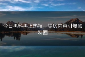 今日黑料再上热搜，塌房内容引爆黑料圈