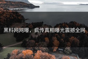 黑料网网曝，疯传真相曝光震撼全网