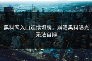 黑料网入口连续塌房，崩溃黑料曝光无法自辩