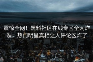 震惊全网！黑料社区在线专区全网炸裂，热门明星真相让人评论区炸了