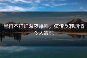 黑料不打烊深夜爆料，疯传反转剧情令人震惊