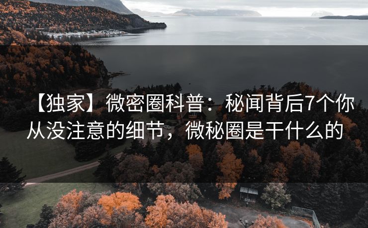 【独家】微密圈科普:秘闻背后7个你从没注意的细节,微秘圈是干什么的 【独家】微密圈科普:秘闻背后7个你从没注意的细节,微秘圈是干什么的