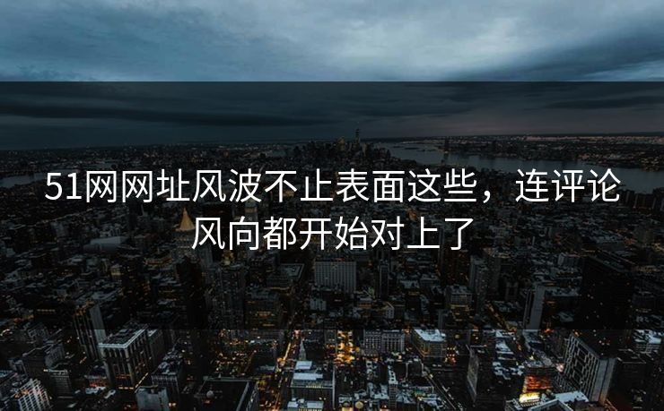 51网网址风波不止表面这些,连评论风向都开始对上了 51网网址风波不止表面这些,连评论风向都开始对上了
